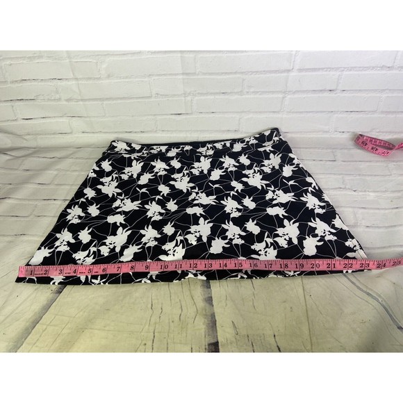 Tranquility Colorado Clothing Black White Floral Skort Skirt Lined Womens Size L - Picture 7 of 10